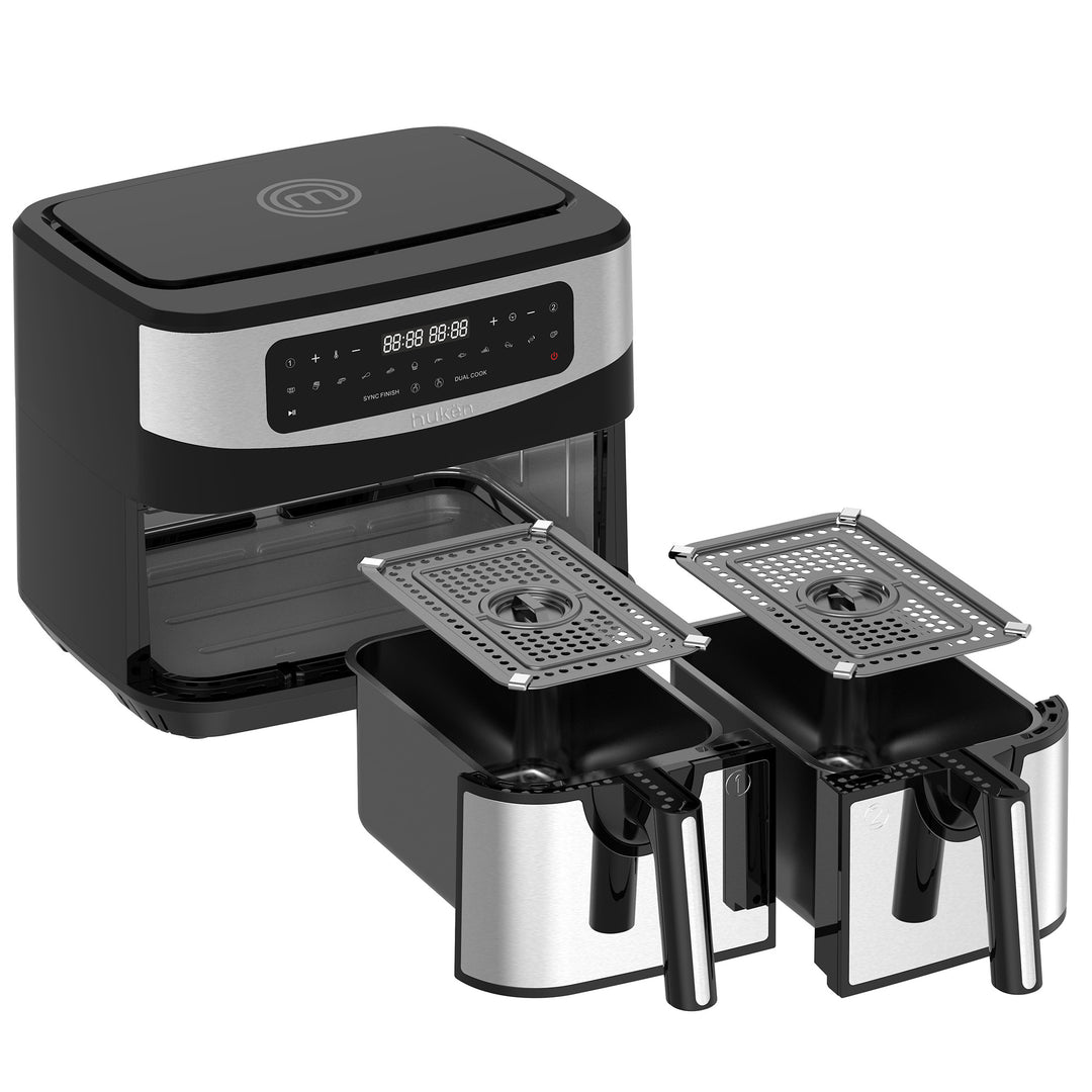 Freidora de Aire Multifuncional Dual Cook+  |  2 en 1 | Air Fryer | 9 Litros | Dual-Fry | Touch | Acero Inoxidable