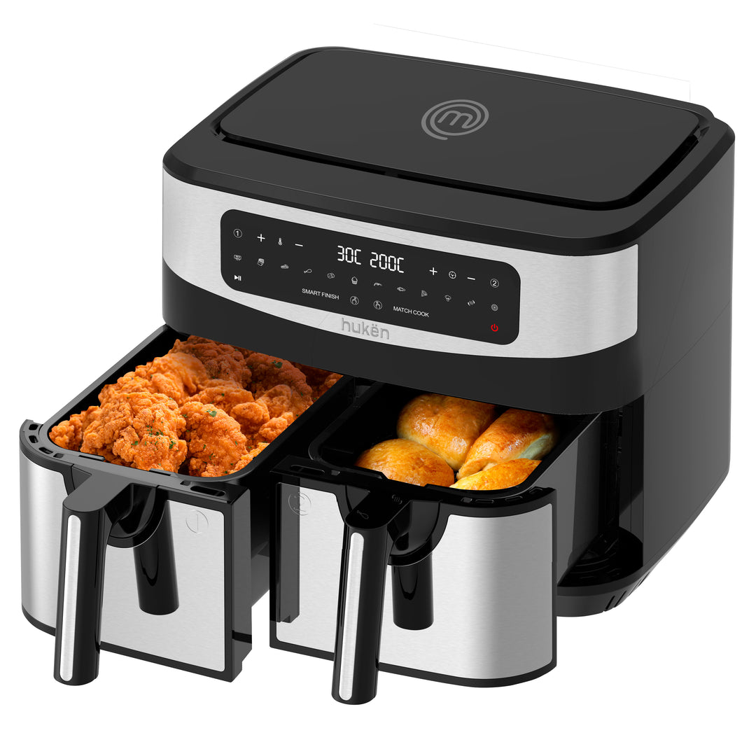 Freidora de Aire Multifuncional Dual Cook+  |  2 en 1 | Air Fryer | 9 Litros | Dual-Fry | Touch | Acero Inoxidable