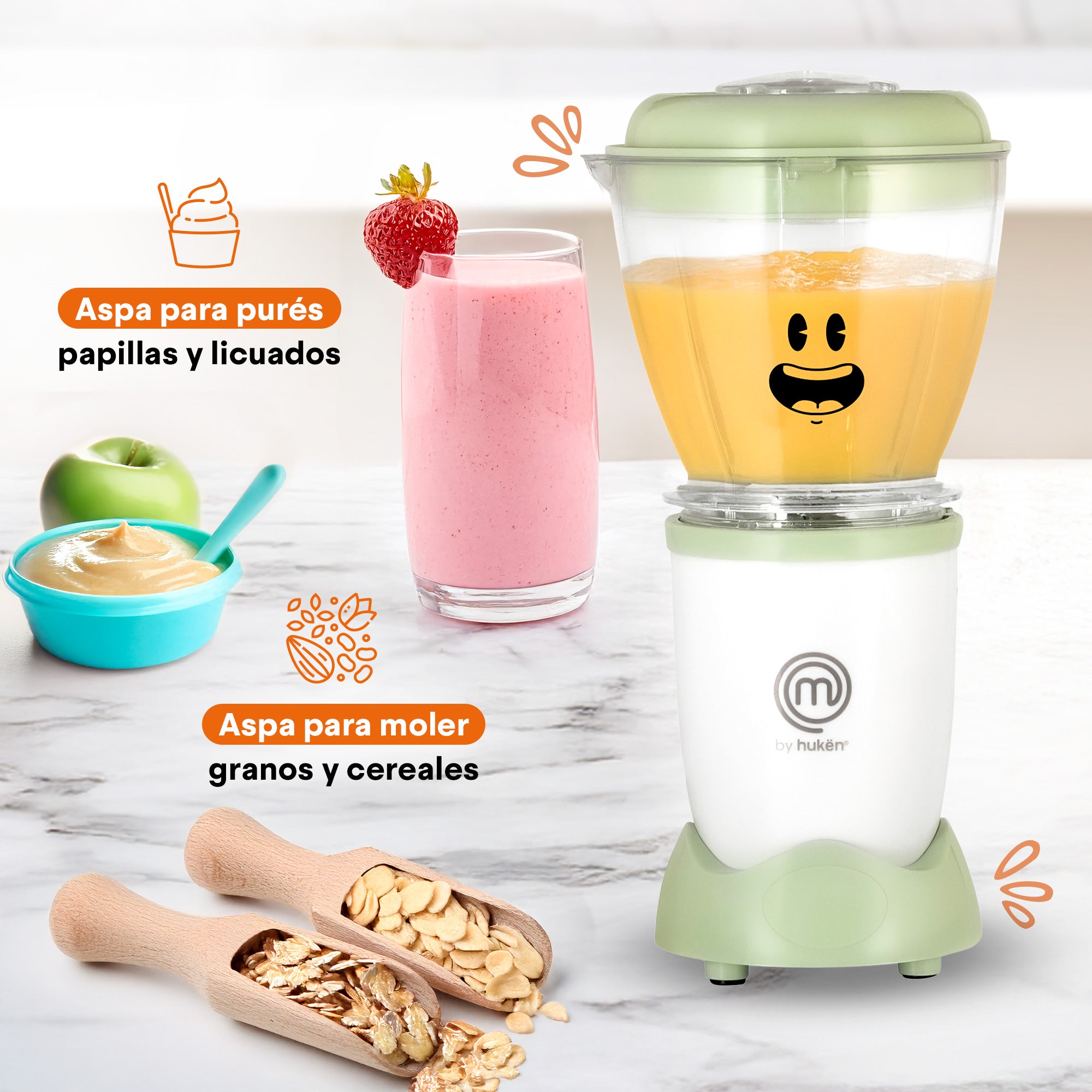 Set de Licuadora Nutri-Baby | 2 Aspas para Papillas y Cereales | Vasos de 450ml y 170 ml
