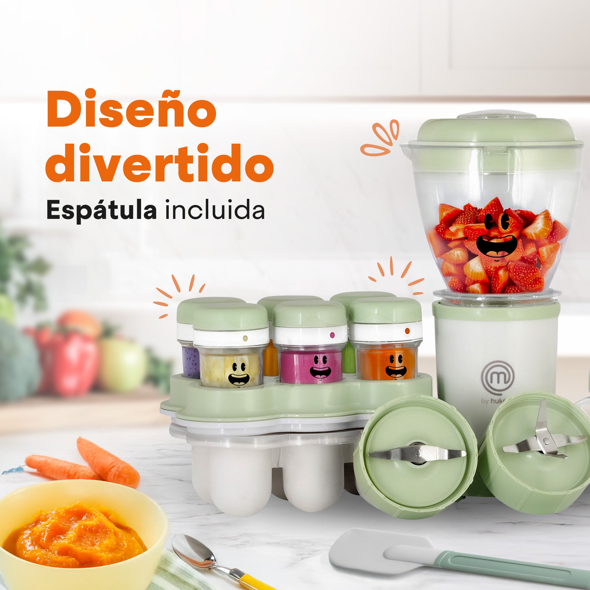 Set de Licuadora Nutri-Baby | 2 Aspas para Papillas y Cereales | Vasos de 450ml y 170 ml