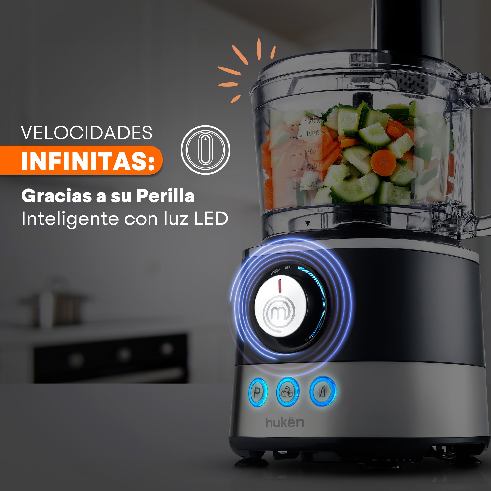 Sistema de Cocina Chef-Deluxe | 650W | 10+ Accesorios | Acero Inoxidable