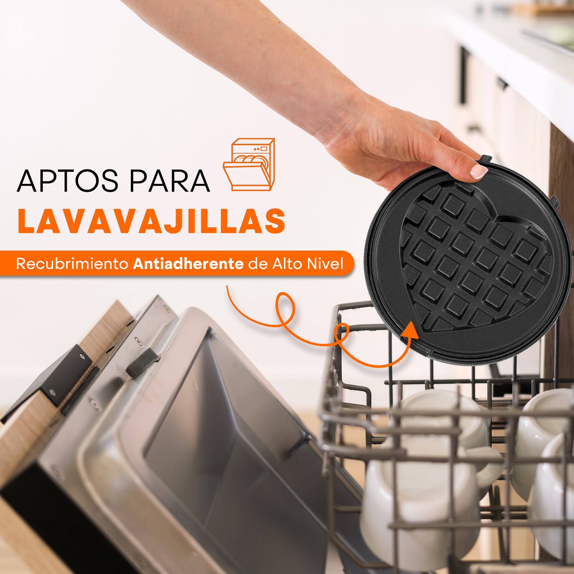 Multi-Maker | 7 Platos Intercambiables Antiadherentes | Waffles, Hot Cakes, Quesadillas y Más | Sistema FLASH-COOK | Fácil Limpieza