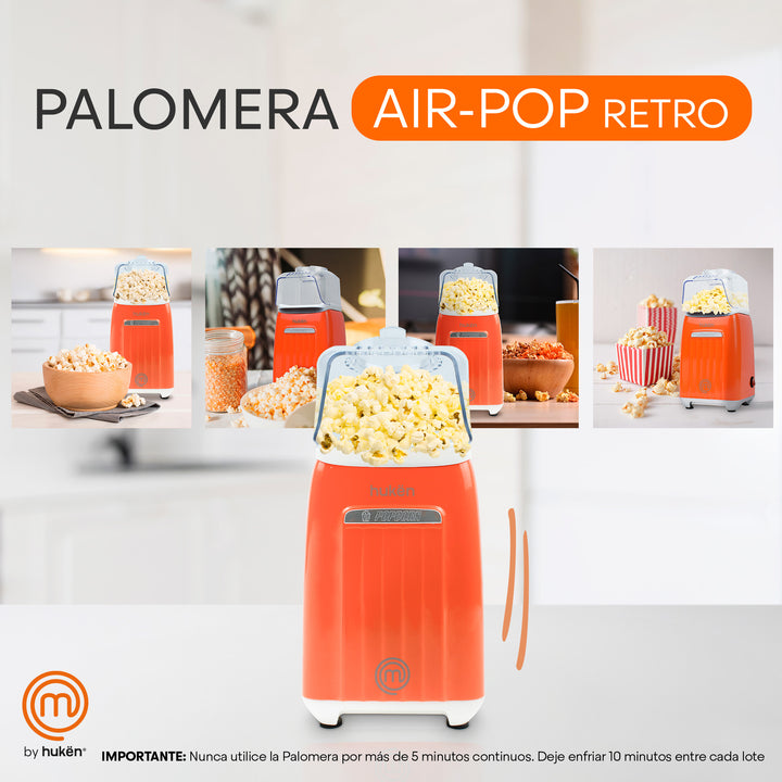 Retro Air-Pop Popcorn Machine | Special Edition | 80g | Oil-Free Popcorn Maker | Orange