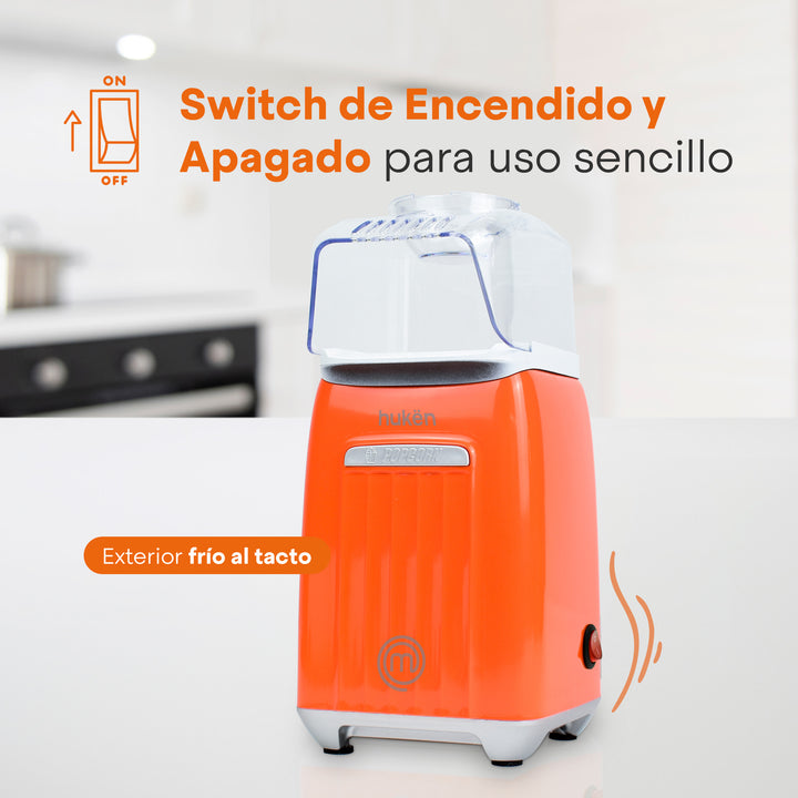 Retro Air-Pop Popcorn Machine | Special Edition | 80g | Oil-Free Popcorn Maker | Orange