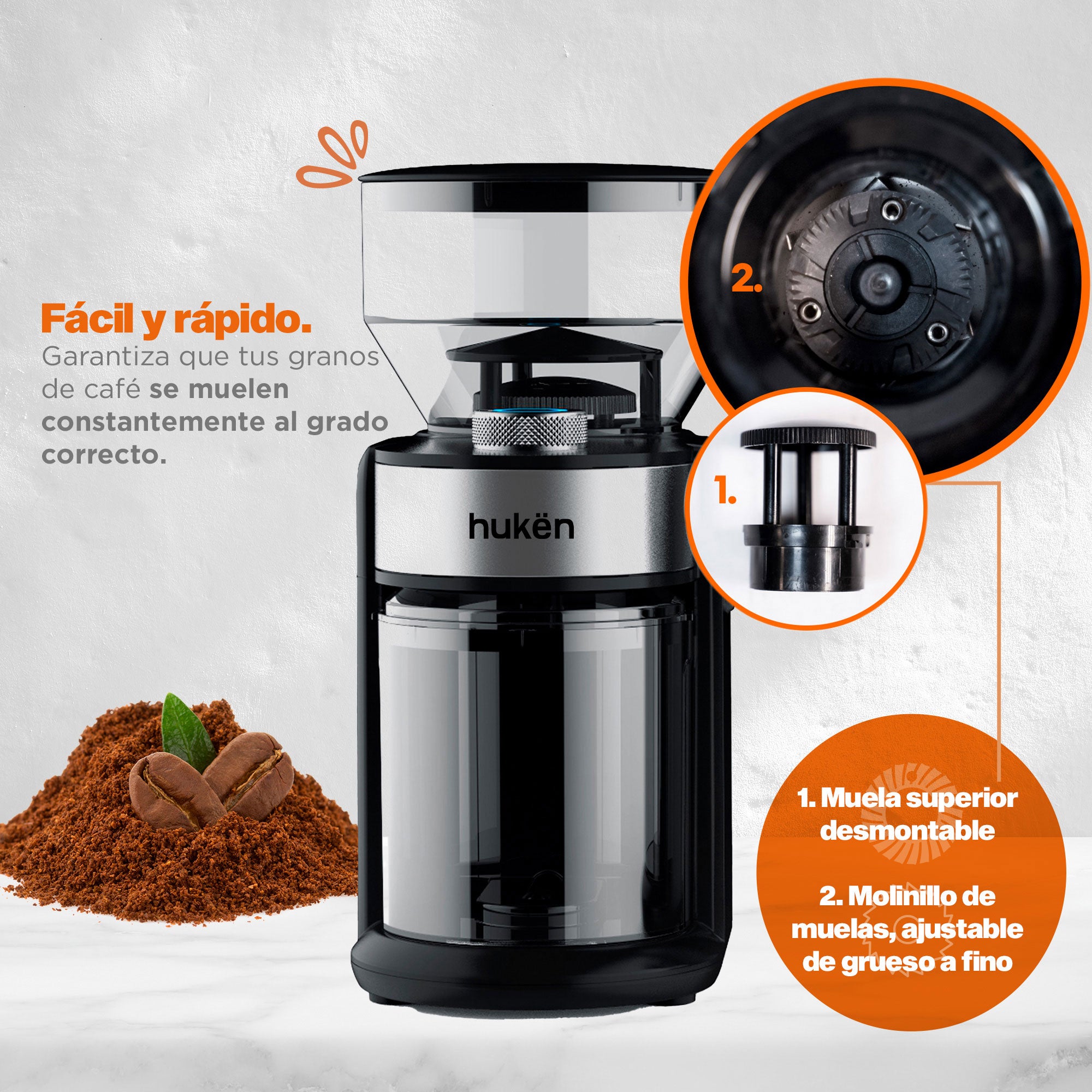 Molino de Café Eléctrico | 150W | Negro | 200 gramos