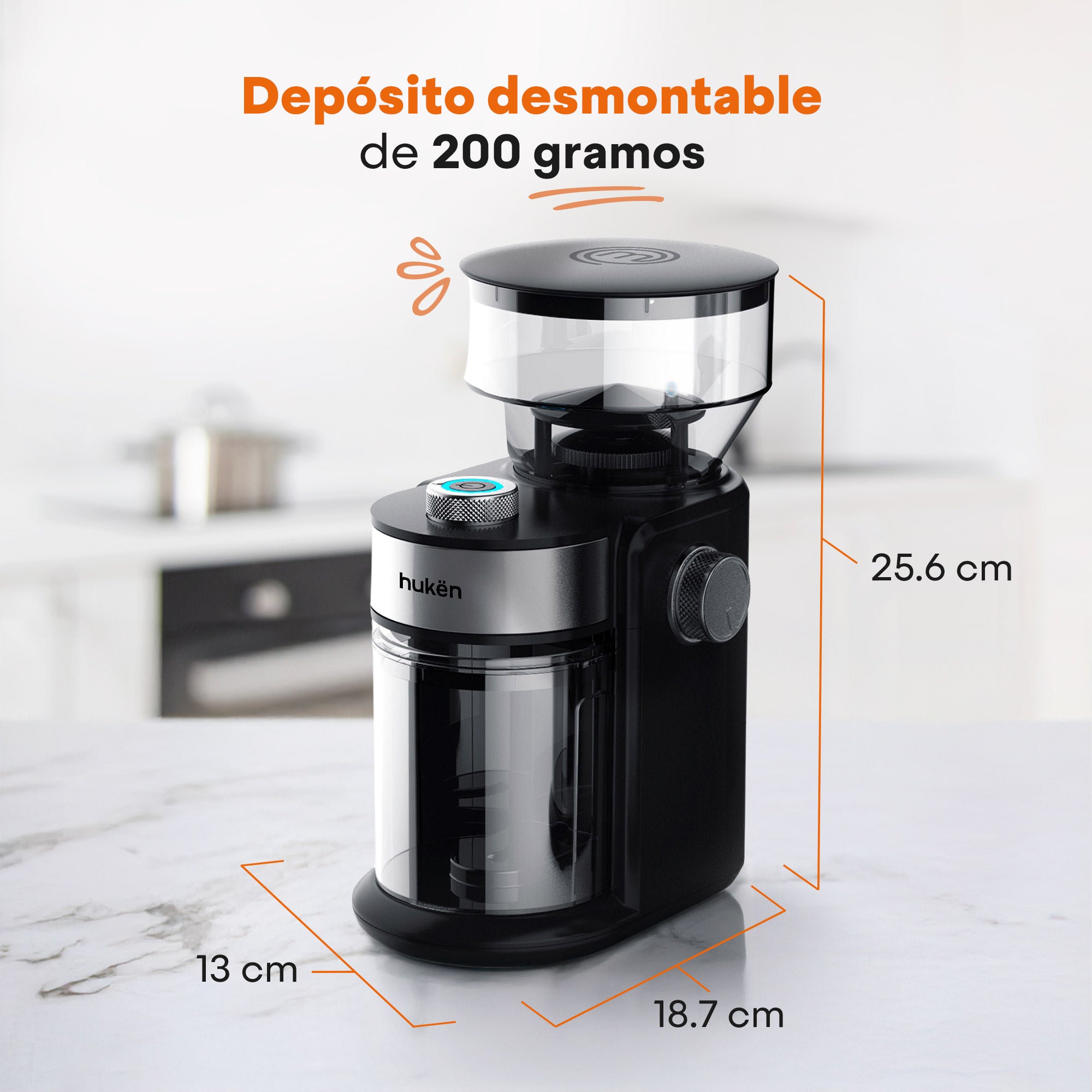 Molino de Café Eléctrico | 150W | Negro | 200 gramos