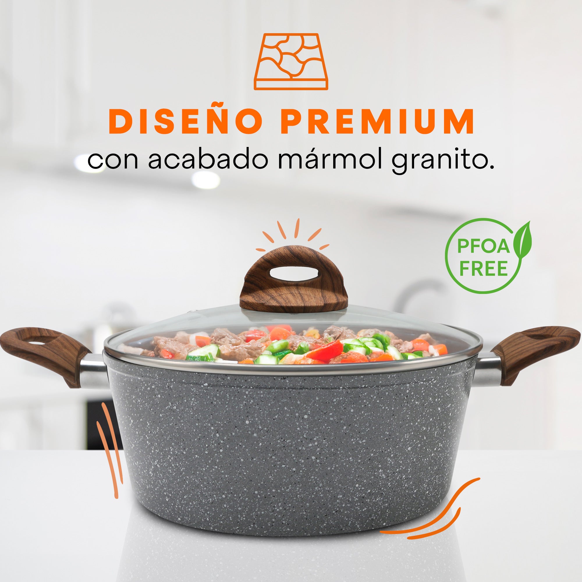 Set de Cocina Granite+ | 5 piezas | Aluminio Forjado | Versátil y Multifuncional | Hukën x MasterChef