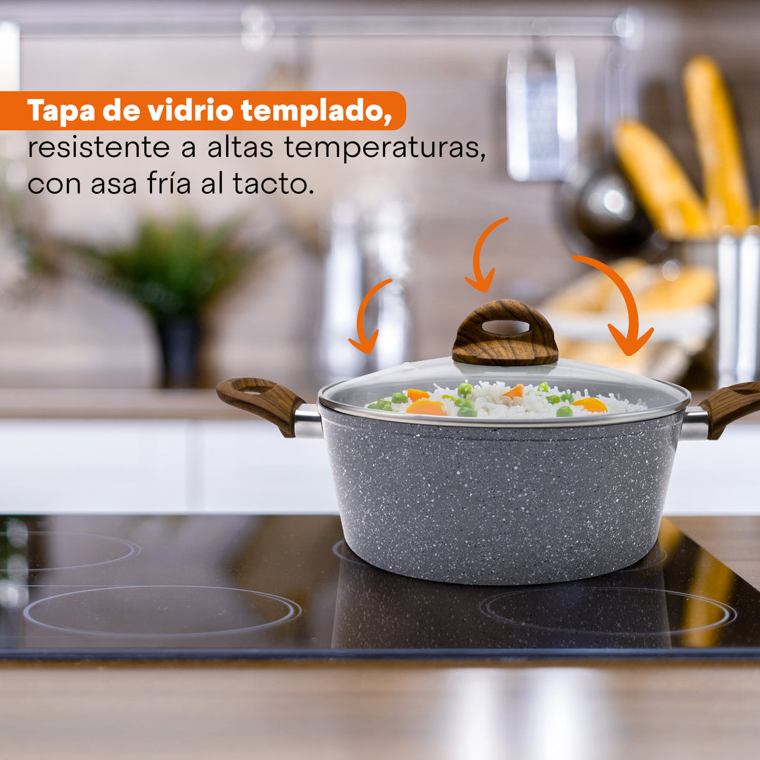Set de Cocina Granite+ | 5 piezas | Aluminio Forjado | Versátil y Multifuncional | Hukën x MasterChef