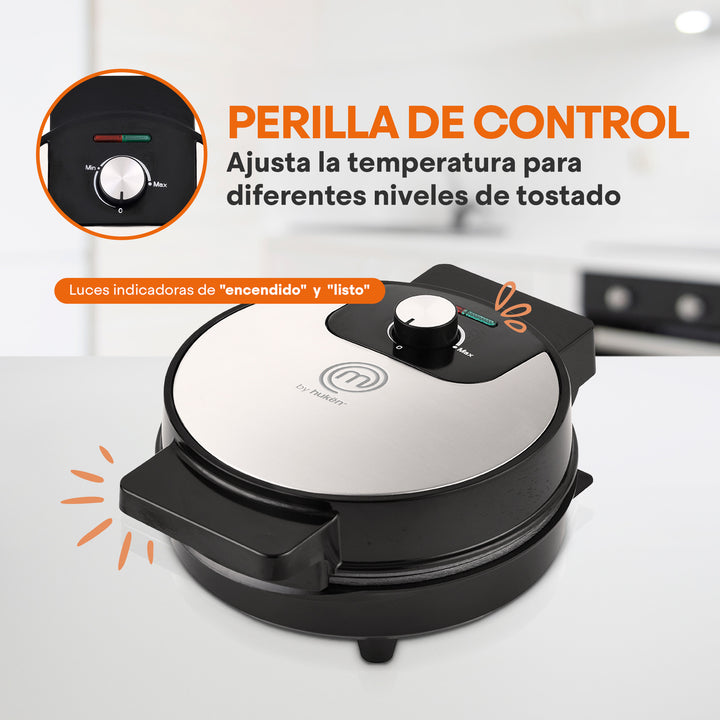 Waflera Belga Redonda | Regulador de Temperatura | MasterChef by Hukën