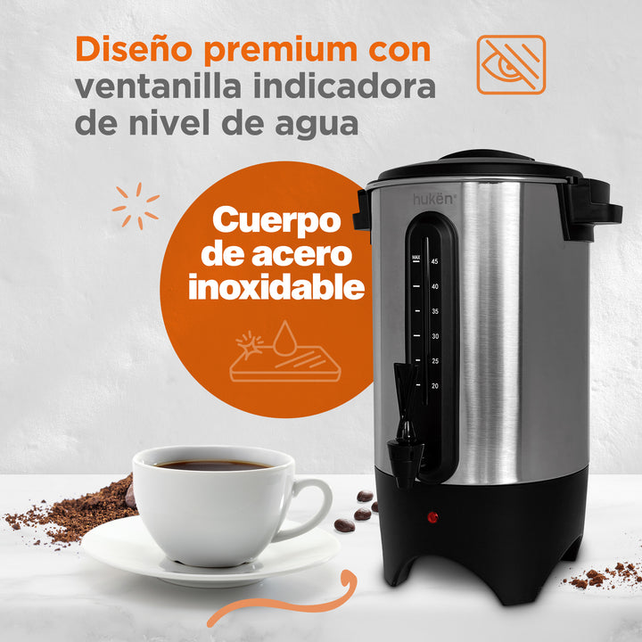 Cafetera De Urna |Manual | 45 Tazas | Filtro Permanente