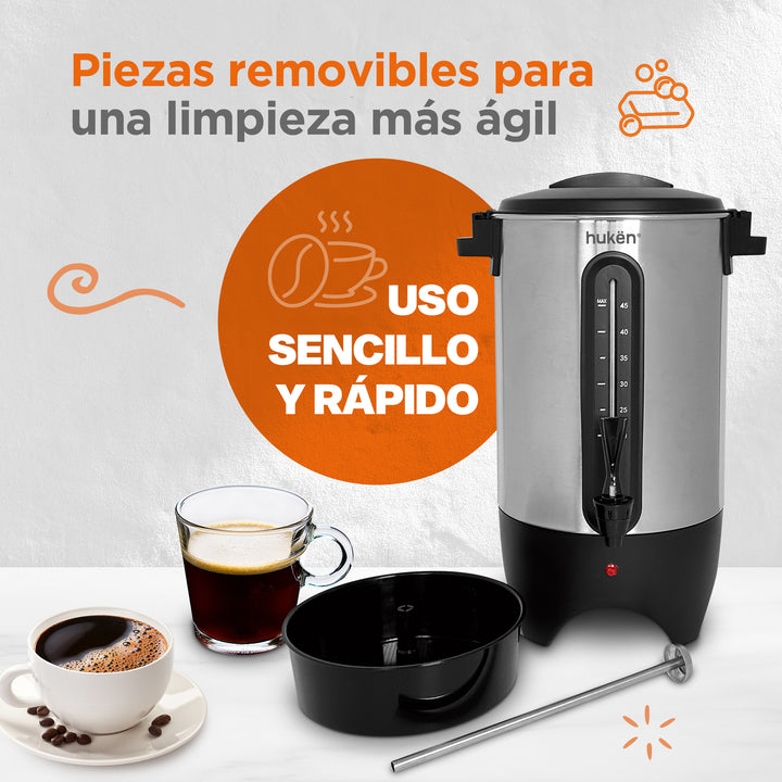 Cafetera De Urna |Manual | 45 Tazas | Filtro Permanente