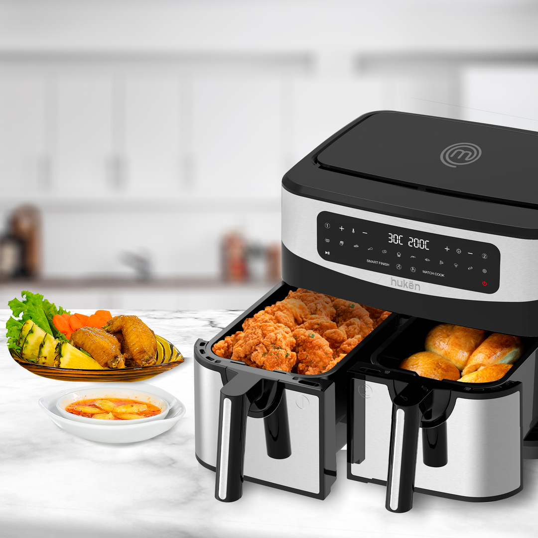 Freidora de Aire Multifuncional Dual Cook+  |  2 en 1 | Air Fryer | 9 Litros | Dual-Fry | Touch | Acero Inoxidable