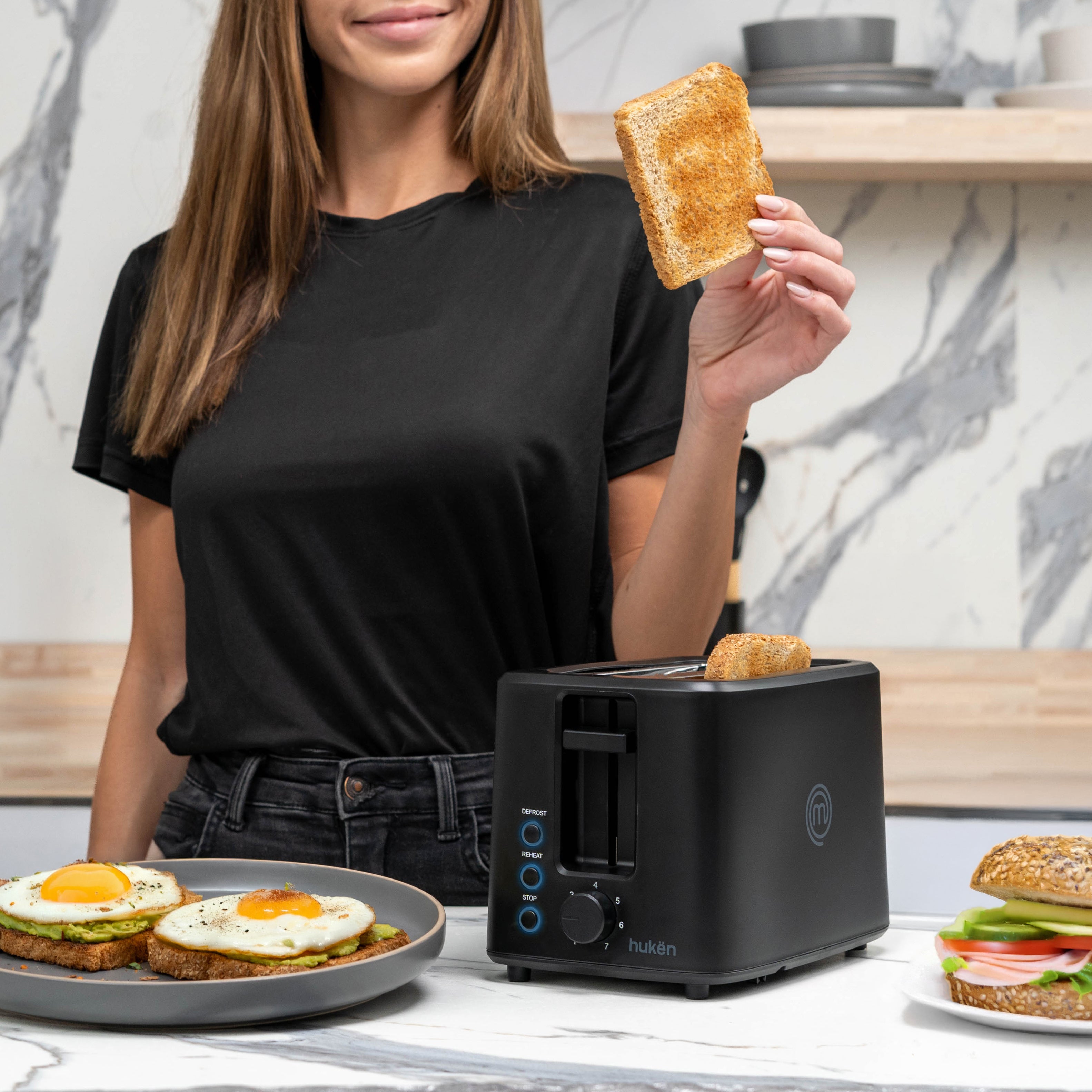Tostador de Pan | Negro | Ranura XG | 2 Rebanadas